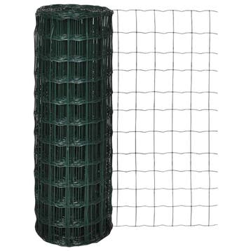 vidaXL Euro hek 10x1,2 m staal groen, Verzenden, Nieuw, IJzer, 2 meter of meer