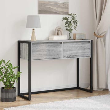 vidaXL Bijzettafel Grijs Sonoma 100 x 36 x 75 cm Bewerkt, Verzenden, Nieuw, 60 cm of meer