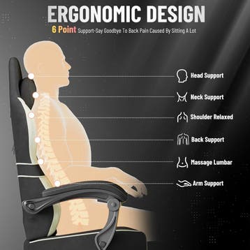 Ergonomische Bureaustoel - Office Chair - Gamestoel - Volwas, Huis en Inrichting, Verzenden, Zo goed als nieuw