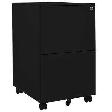 vidaXL Ladeblok verrijdbaar 39x45x67 cm staal zwart, Verzenden, Nieuw