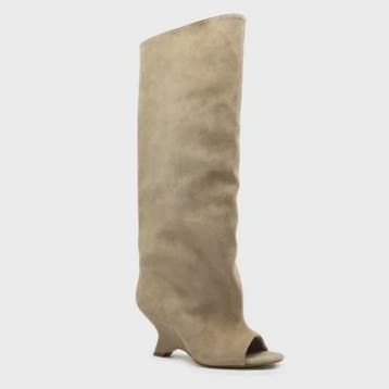Zomer Peep Toe Laarzen met Hoge Blokhak - Elegante Lange Laa, Verzenden, Nieuw