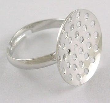 1 x Verstelbare basis ring – zilverkleur, Ø ca. 17 mm, ri, Hobby en Vrije tijd, Ophalen of Verzenden, Nieuw, Overige typen
