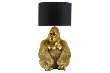 Tafellamp KING APE 55 cm met goudkleurige en zwarte kap -, Ophalen of Verzenden, Nieuw
