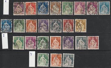 Zwitserland 1882/1909 - Helvetia mit Schwert. Compleet met, Gestempeld