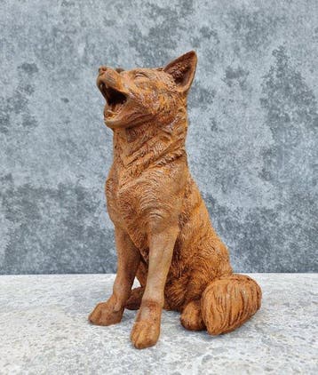 sculptuur, Lachende vos - 32 cm - IJzer