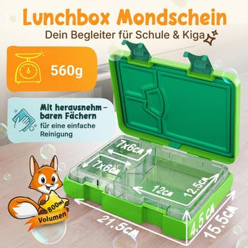 2dekans | Funkelfuchs® - Lunchbox kinderen met vakverdeling, Ophalen of Verzenden, Zo goed als nieuw