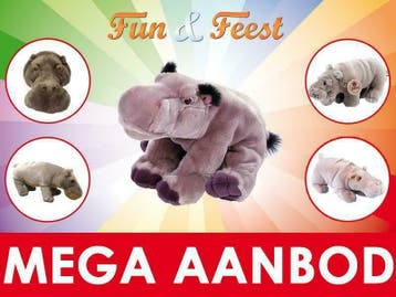 Pluche nijlpaard knuffel - Nijlpaard knuffels mega aanbod!, Ophalen of Verzenden, Nieuw, Overige typen
