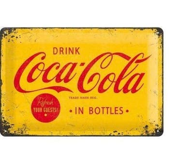 Drink Coca-Cola in bottles reclamebord, Verzamelen, Verzenden, Nieuw
