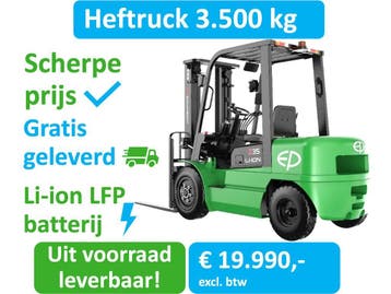 EP Elektrische Heftruck “Be Green Edition” – 3.500 kg Li-ion, 3000 tot 4000 kg, EP, Heftruck, Ophalen of Verzenden