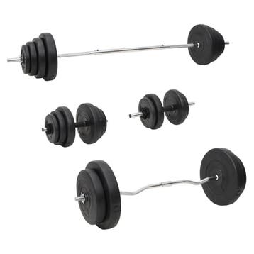 vidaXL Halterset met gewichten 120 kg, Verzenden, Nieuw
