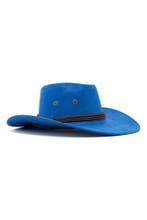 Cowboyhoed Koningsblauw Suedelook Lichtgewicht Blauwe PU Sue, Kleding | Dames, Ophalen of Verzenden, Nieuw, Carnaval