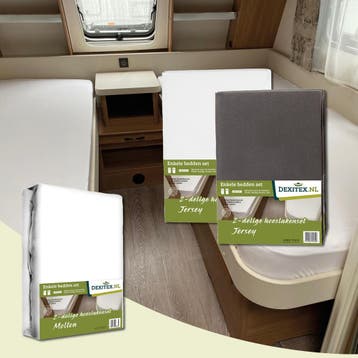 Textielpakket Caravan enkele bedden Fendt-Hobby enz - 2, Verzenden, Nieuw, Wit