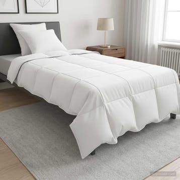 vidaXL Dekbedset met kussen Wit 140 x 220 cm Polyester,, Verzenden, Nieuw, Wit