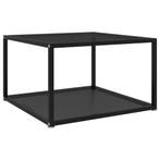 vidaXL Salontafel 60x60x35 cm gehard glas zwart, Huis en Inrichting, 50 tot 100 cm, Verzenden, Nieuw, 50 tot 100 cm