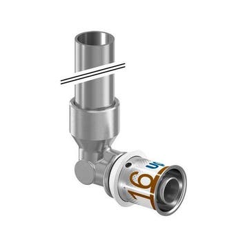 Uponor S-Press Plus perskoppeling knie Ø16x15 koper vernikke, Verzenden, Nieuw
