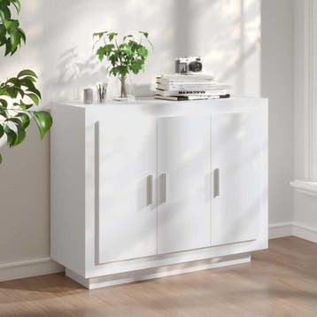 vidaXL Dressoir 92x35x75 cm bewerkt hout wit, Overige materialen, Verzenden, Nieuw, 50 tot 100 cm