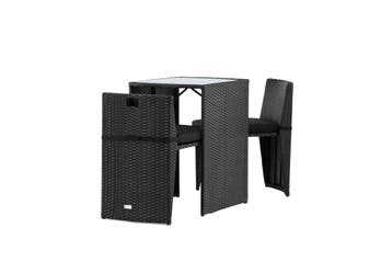 Barset  Niek   Wicker  Zwart  Met Kussens  The Outsider, Verzenden, Nieuw