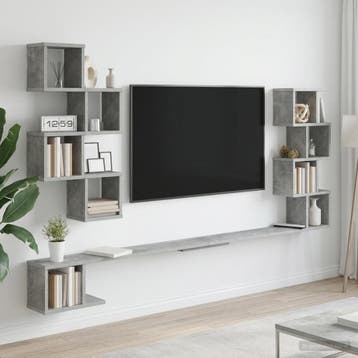 vidaXL Vaste TV Plank Betongrijs 180 x 15 x 94 cm Bewerkt, Verzenden, Nieuw