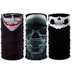 Fako Fashion - 3-Pack Microfiber Faceshield Skull - Bandana, Verzenden, Nieuw