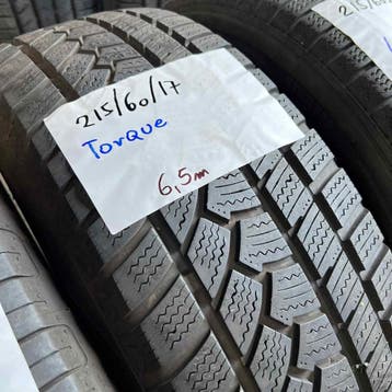 2 x Torque 215-60-17 Winterbanden 6,5mm, Auto-onderdelen, Banden en Velgen, 17 inch, Band(en), Personenwagen, Gebruikt