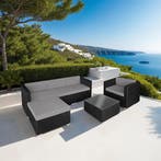 Wicker zitgroep Milaan - zwart / grijs, Verzenden, Nieuw