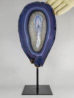 Large agate slice on stand Geode - Hoogte: 300 mm - Breedte: