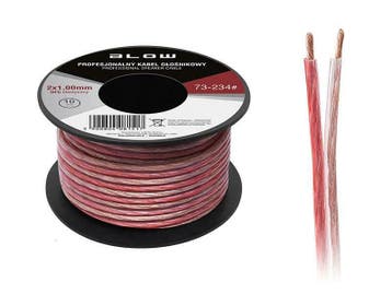 Luidsprekerkabel OFC 2 x 1.00 mm zwart/rood op rol 10 meter, Ophalen of Verzenden, Nieuw, 10 meter of meer, Luidsprekerkabel