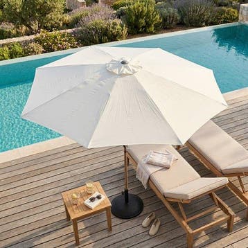 2dekans | AXI Noor Stokparasol Ø 300cm Eikenlook/beige –, Ophalen of Verzenden, Zo goed als nieuw