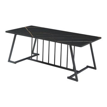 Salontafel Nospoo marmerlook zwart 120x60x46 cm [en.casa], Huis en Inrichting, Tafels | Salontafels, Verzenden, Nieuw