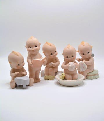 Jesco - Beeldje - Lote de 5 figuras Kewpie (5) - Porselein