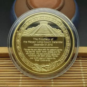 Maya Azteken Kalender Munt - Gouden & Zilveren Herdenkingsmu, Antiek en Kunst, Verzenden
