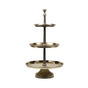 keuken etagère champagne goud rond 3 lagen 48cm*, Verzenden, Nieuw