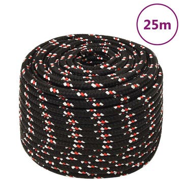 vidaXL Boot touw 12 mm 25 m polypropyleen zwart, Verzenden, Nieuw