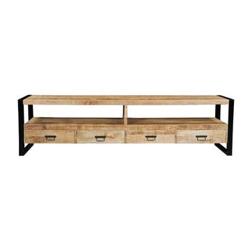 Tv-meubel Mangohout Britt 220 cm, Verzenden, Nieuw, Overige houtsoorten, Industriële meubels