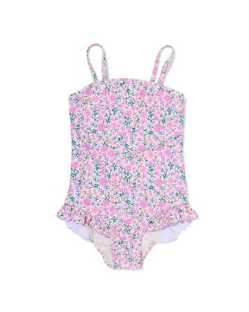 HEMA Kinderbadpak bloemen lila van €12.29 voor €8 sale, Verzenden, Nieuw