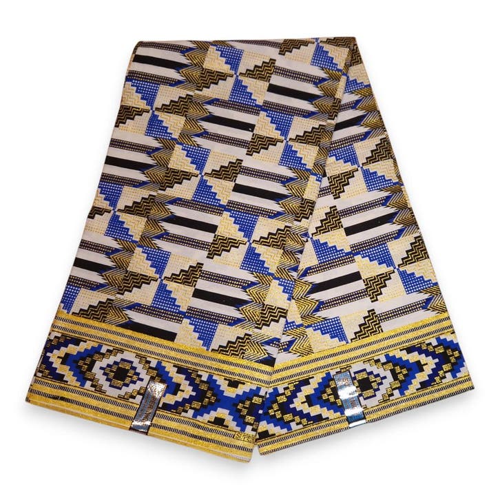 Afrikaanse stof - Exclusief versierd met glittereffecten 100, Hobby en Vrije tijd, Stoffen en Lappen, Nieuw, Ophalen of Verzenden