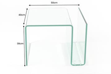 Extravagante glazen salontafel FANTOME 50cm bijzettafel met, Ophalen of Verzenden, Nieuw