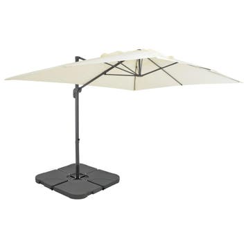 vidaXL Parasol met draagbare voet zandkleurig, Verzenden, Nieuw