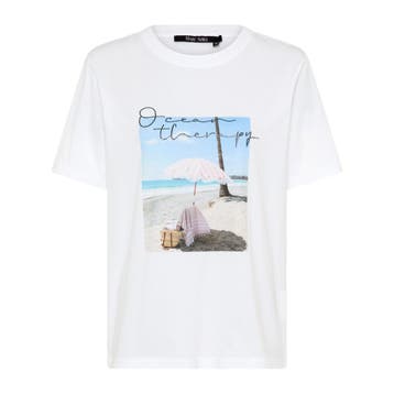 Marc Aurel • wit t-shirt ocean therapy • 36, Kleding | Dames, Tops, Marc Aurel, Verzenden, Wit, Nieuw
