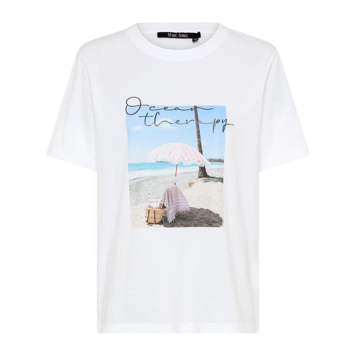 Marc Aurel • wit t-shirt ocean therapy • 36, Kleding | Dames, Tops, Wit, Nieuw, Maat 36 (S), Verzenden