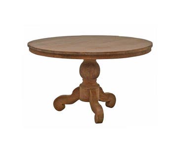 Ronde TEAK eettafel Dingklik met bolpoot-140 cm, Huis en Inrichting, Tafels | Eettafels, Ophalen of Verzenden, Nieuw