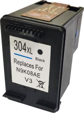 Huismerk HP 304XL cartridge zwart met inktniveau, Verzenden, Nieuw, Huismerk