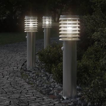 vidaXL Buitenvloerlampen 3 st met sensors 60 cm, Verzenden, Nieuw, Rvs, Vloerlamp
