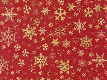 Inpakpapier Kerst Sneeuwvlokken Goud Rood - Breedte 50 cm -, Ophalen of Verzenden, Nieuw, Overige typen