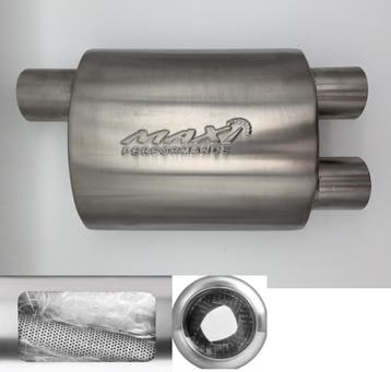 MAX Spiral Straight Flo Performance rvs uitlaat demper 2,5, Ophalen of Verzenden, Nieuw