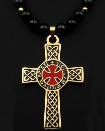 Croix des Templiers – obsidiaan – Erfgoed der Kruisvaarders, Antiek en Kunst