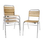 Bolero aluminium en essenhouten stoelen (4 stuks), Zakelijke goederen, Horeca | Meubilair en Inrichting, Verzenden, Nieuw in verpakking