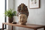 Decoratief beeldje BOEDDHAHOOFD 45 cm handgemaakt, Ophalen of Verzenden, Nieuw