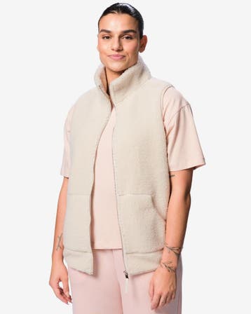 HEMA Dames sherpa bodywarmer creme, Kleding | Dames, Verzenden, Nieuw