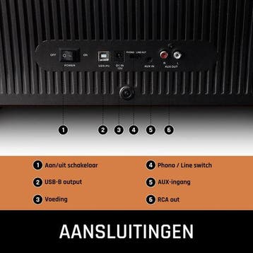 Platenspeler met speakers - Bluetooth - Auto-stop - Bruin -, Verzenden, Zo goed als nieuw